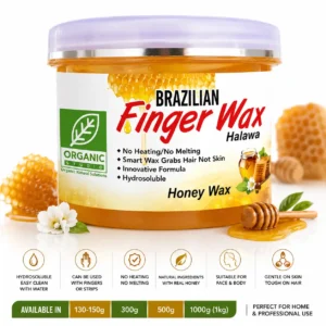 Organic Studio Honey Halawa Finger Wax Pakistan Made with Real Honey Hydrosoluble Hair Removal Wax for Face Body Underarms Bikini Area and Private Parts