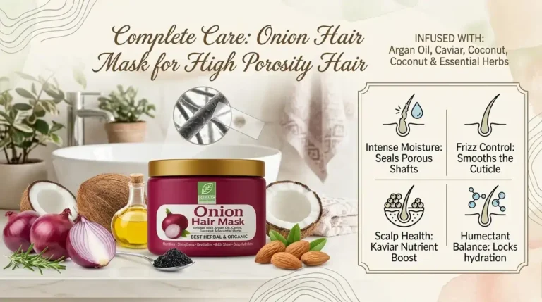 Organic Studio Onion Hair Mask 350ml with onion extract, keratin, biotin, argan oil, and botanical ingredients for deep conditioning, smoother hair, and healthier-looking strands.