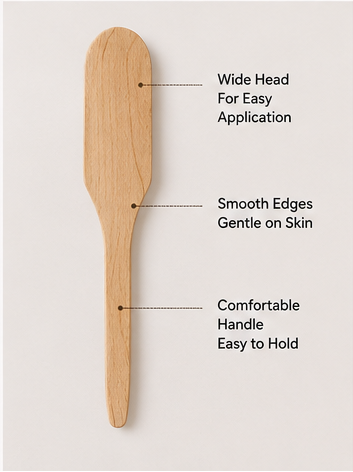 smooth wooden spatula close up waxing tool natural wood texture