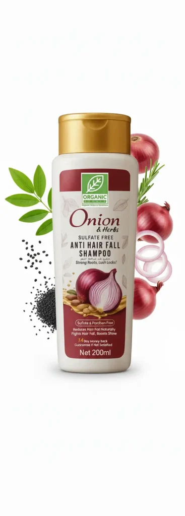 Organic Studio Sulfate & Paraben Free Onion Shampoo for healthy, strong, and nourished hair.