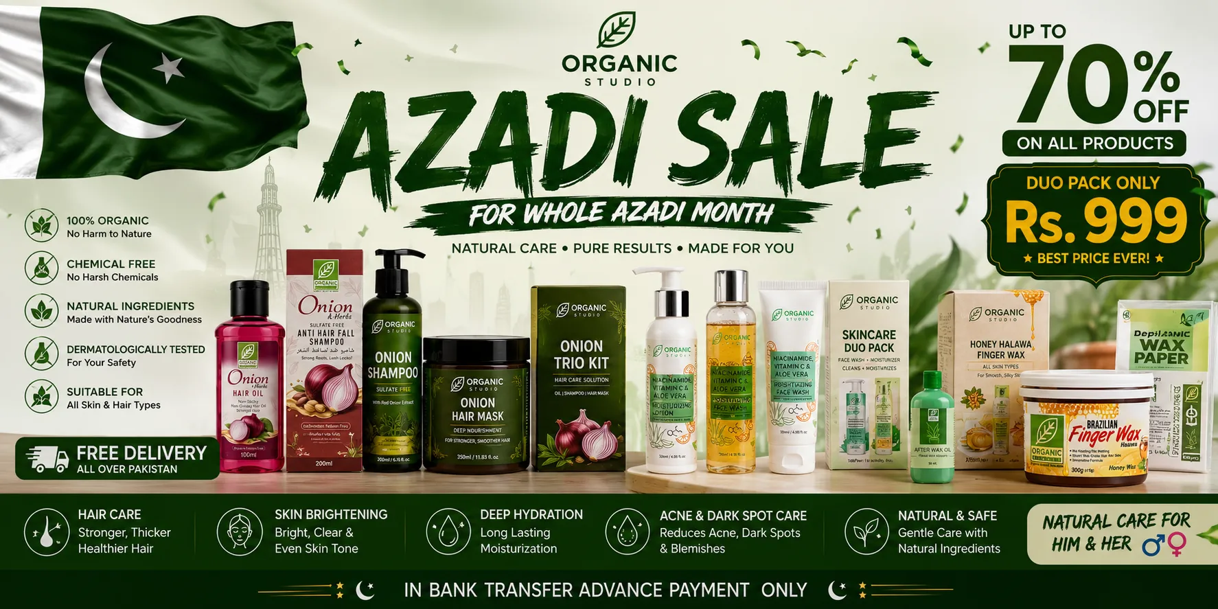 pakistan Azadi sale organic studio