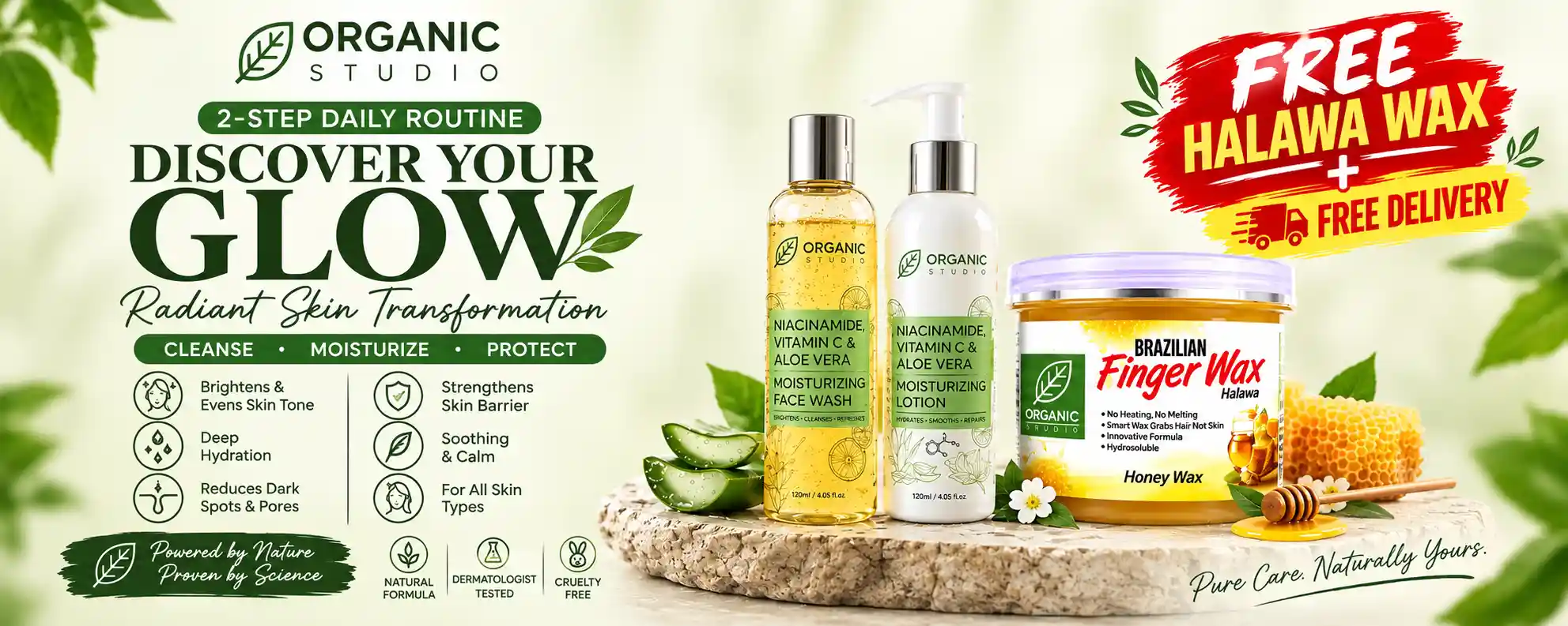 Organic Studio Vitamin C Face Wash and Niacinamide Moisturizer Duo