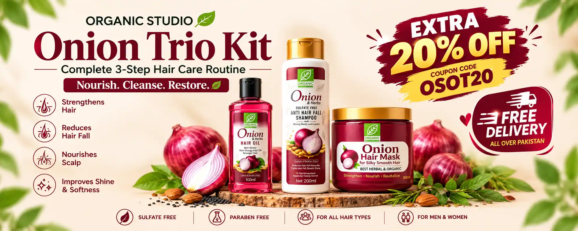 Organic Studio Onion Trio Kit 20 percent off